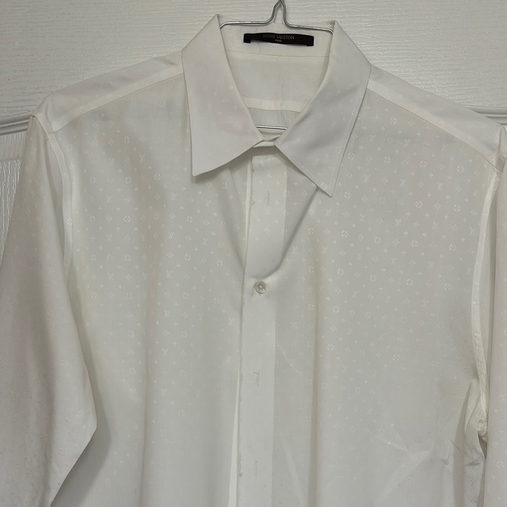 Louis Vuitton White Dress Shirt Crisp Formal Attire